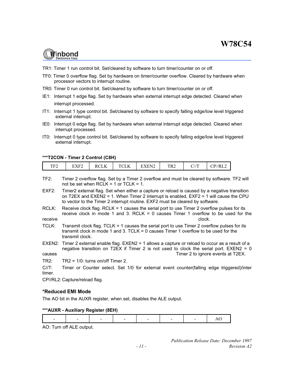 W78c54 | Rainbow Electronics W78C54 User Manual | Page 11 / 16