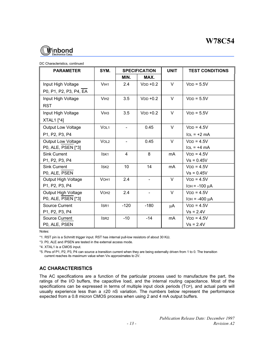 W78c54 | Rainbow Electronics W78C54 User Manual | Page 13 / 16