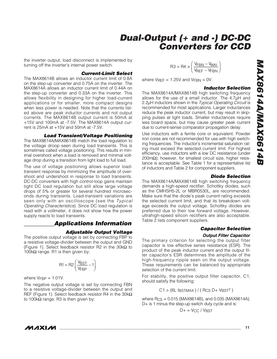 Applications information | Rainbow Electronics MAX8614B User Manual | Page 11 / 15
