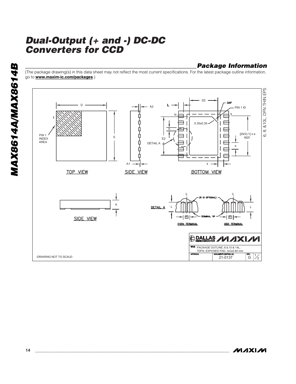 Package information | Rainbow Electronics MAX8614B User Manual | Page 14 / 15