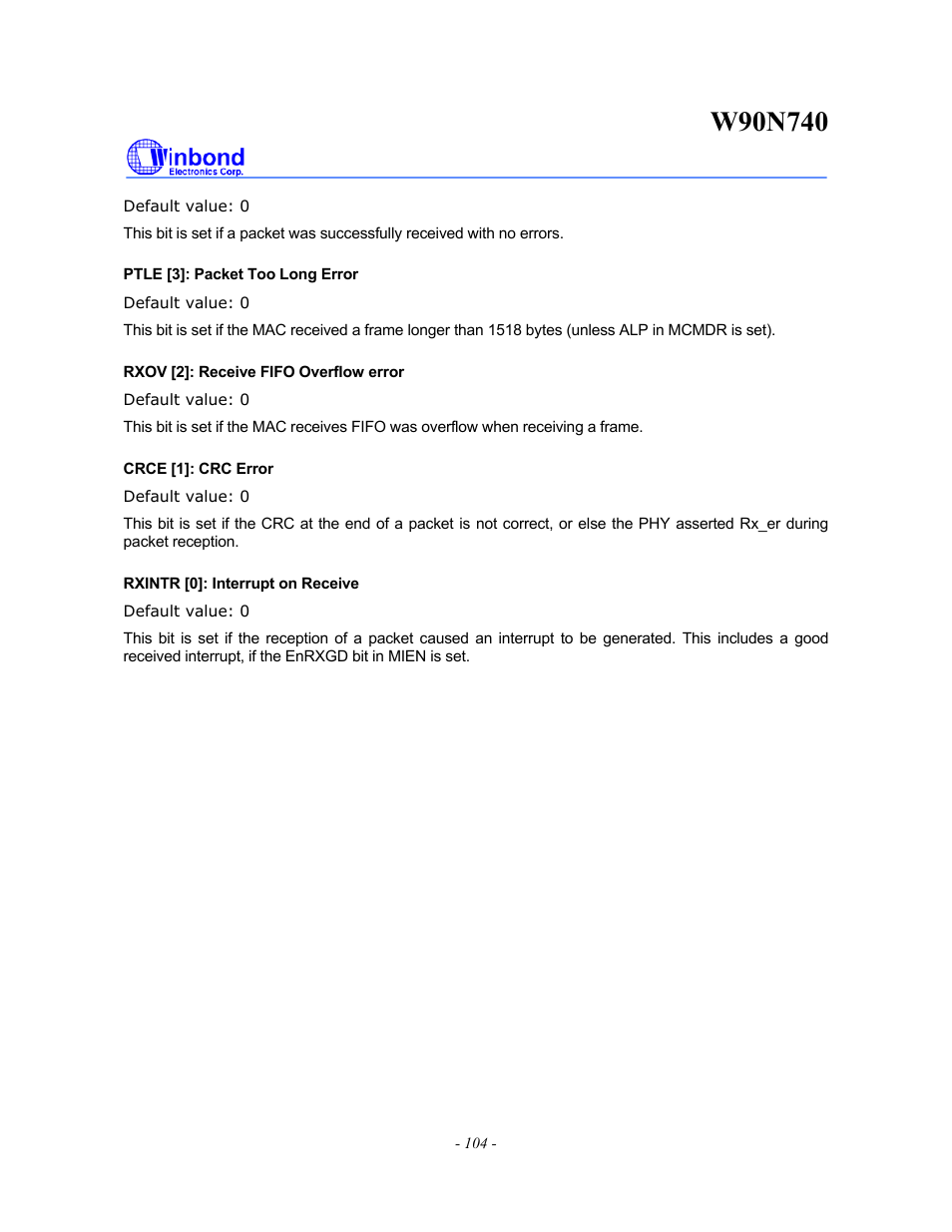 Rainbow Electronics W90N740 User Manual | Page 108 / 219