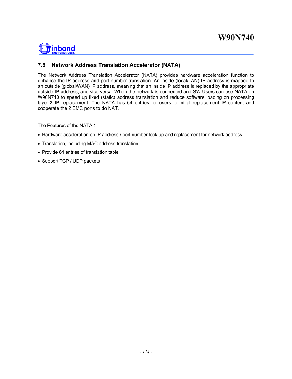 Rainbow Electronics W90N740 User Manual | Page 118 / 219