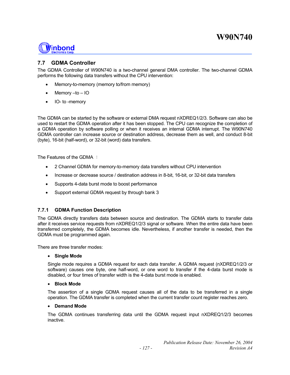 Rainbow Electronics W90N740 User Manual | Page 131 / 219