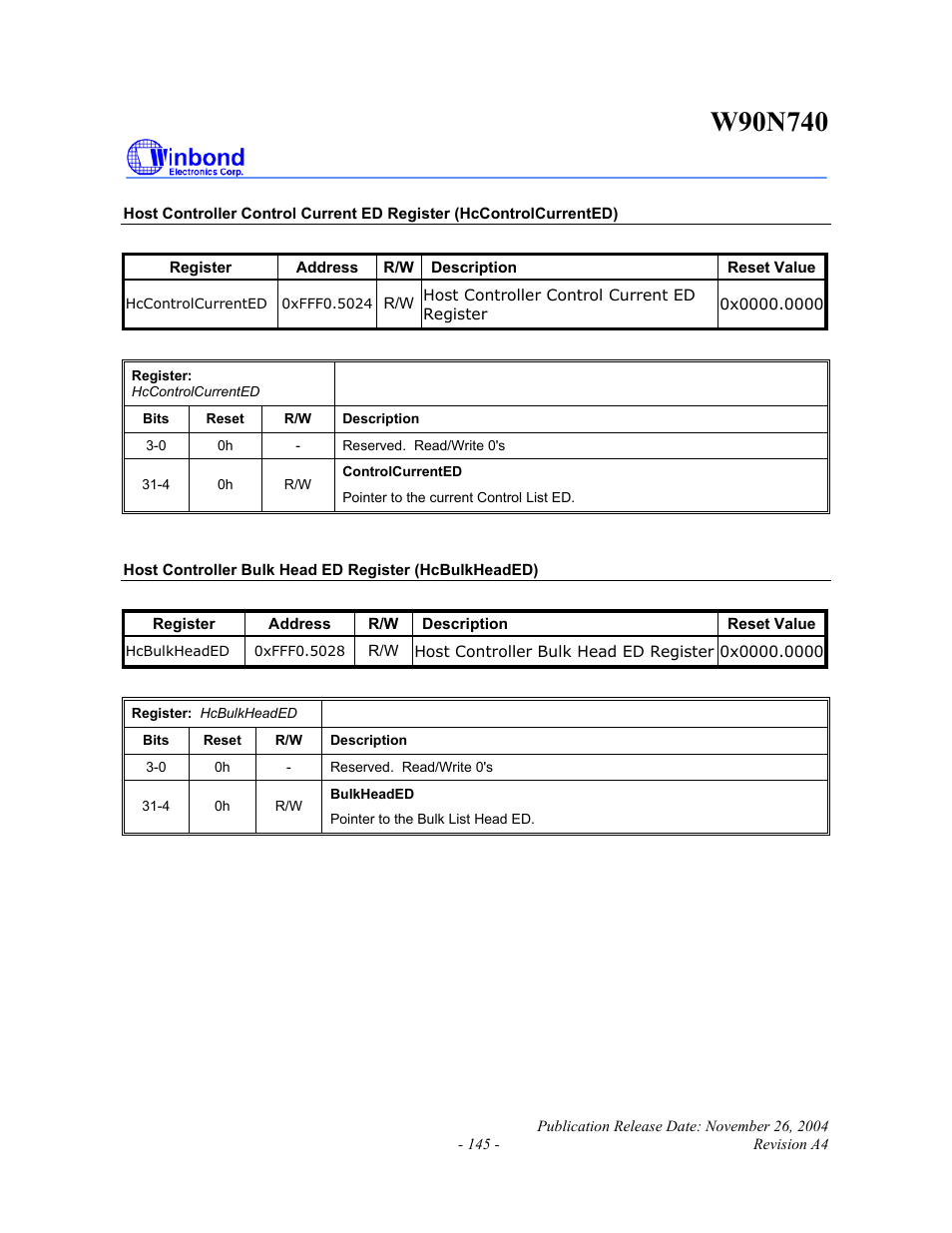 Rainbow Electronics W90N740 User Manual | Page 149 / 219