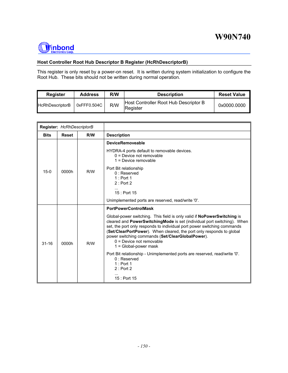 Rainbow Electronics W90N740 User Manual | Page 154 / 219