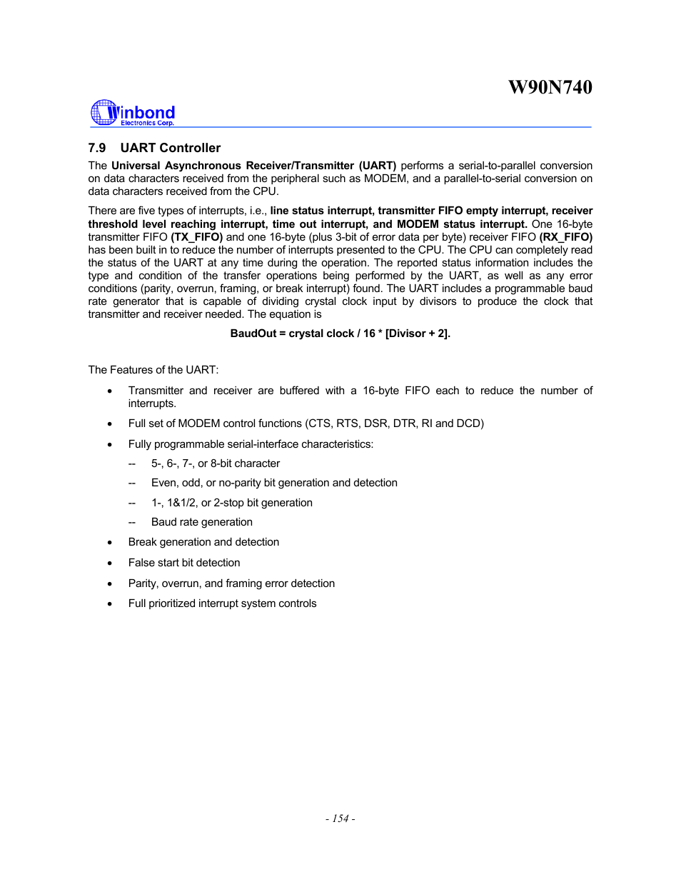 Rainbow Electronics W90N740 User Manual | Page 158 / 219
