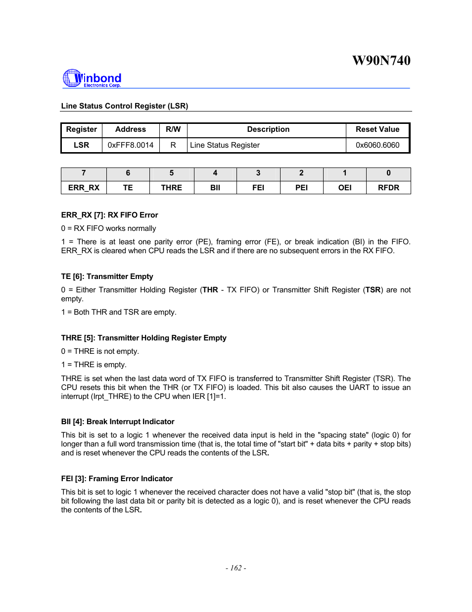 Rainbow Electronics W90N740 User Manual | Page 166 / 219