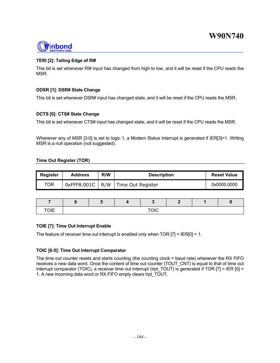 Rainbow Electronics W90N740 User Manual | Page 168 / 219