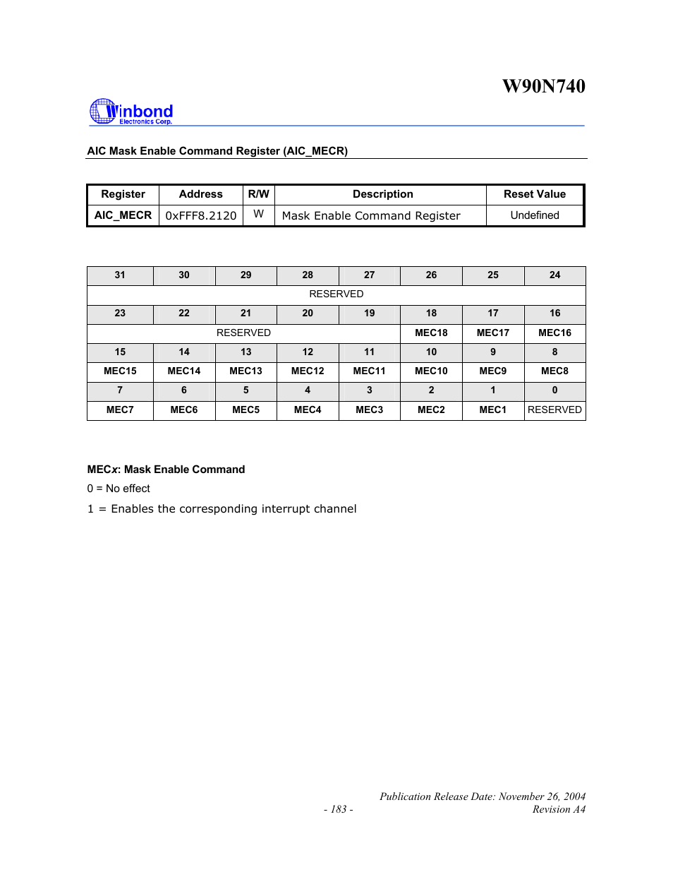 Rainbow Electronics W90N740 User Manual | Page 187 / 219