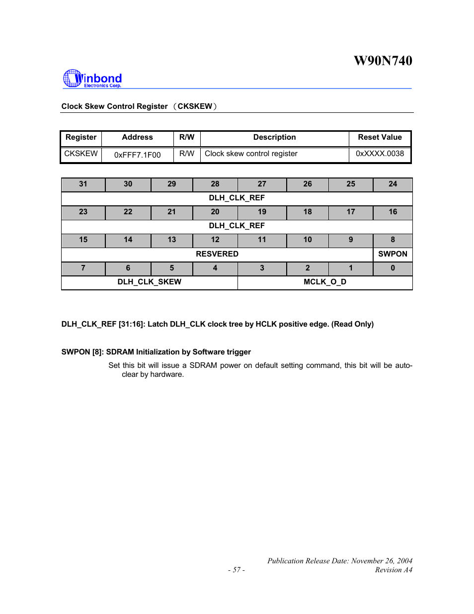 Rainbow Electronics W90N740 User Manual | Page 61 / 219