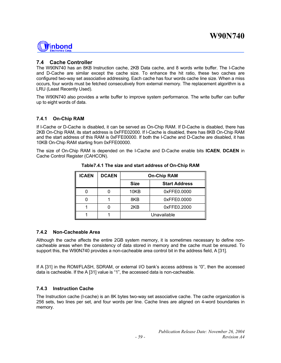 Rainbow Electronics W90N740 User Manual | Page 63 / 219
