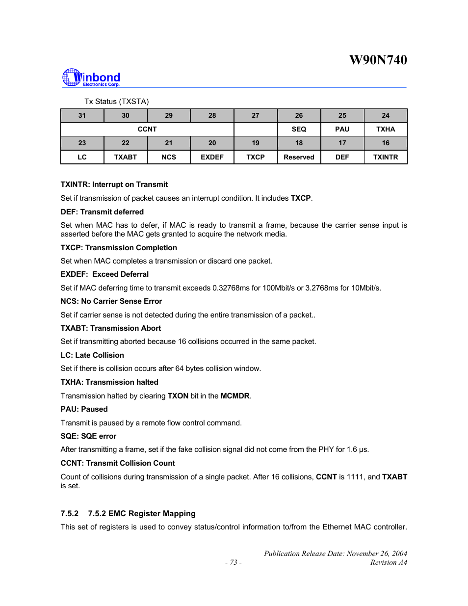 Rainbow Electronics W90N740 User Manual | Page 77 / 219
