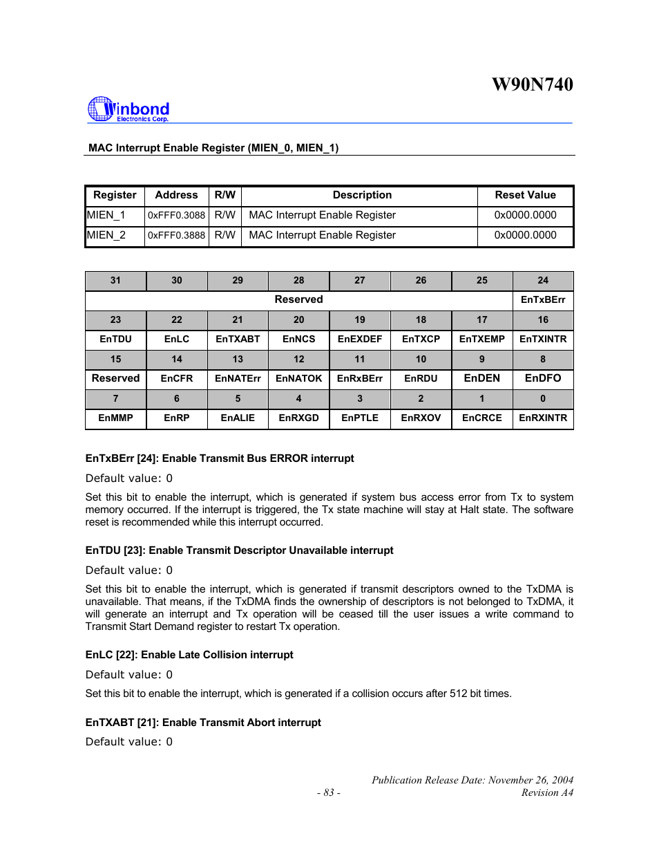 Rainbow Electronics W90N740 User Manual | Page 87 / 219