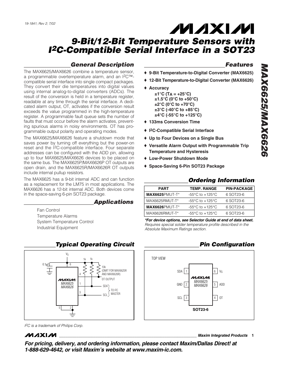 Rainbow Electronics MAX6626 User Manual | 13 pages