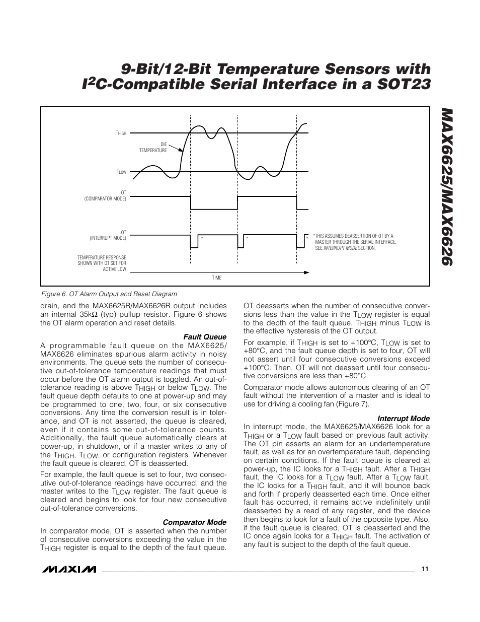 C-compatible serial interface in a sot23 | Rainbow Electronics MAX6626 User Manual | Page 11 / 13