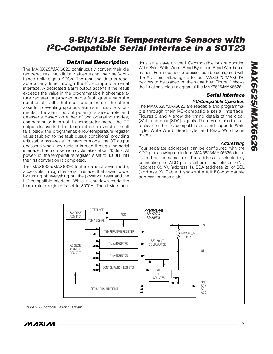 C-compatible serial interface in a sot23, Detailed description | Rainbow Electronics MAX6626 User Manual | Page 5 / 13