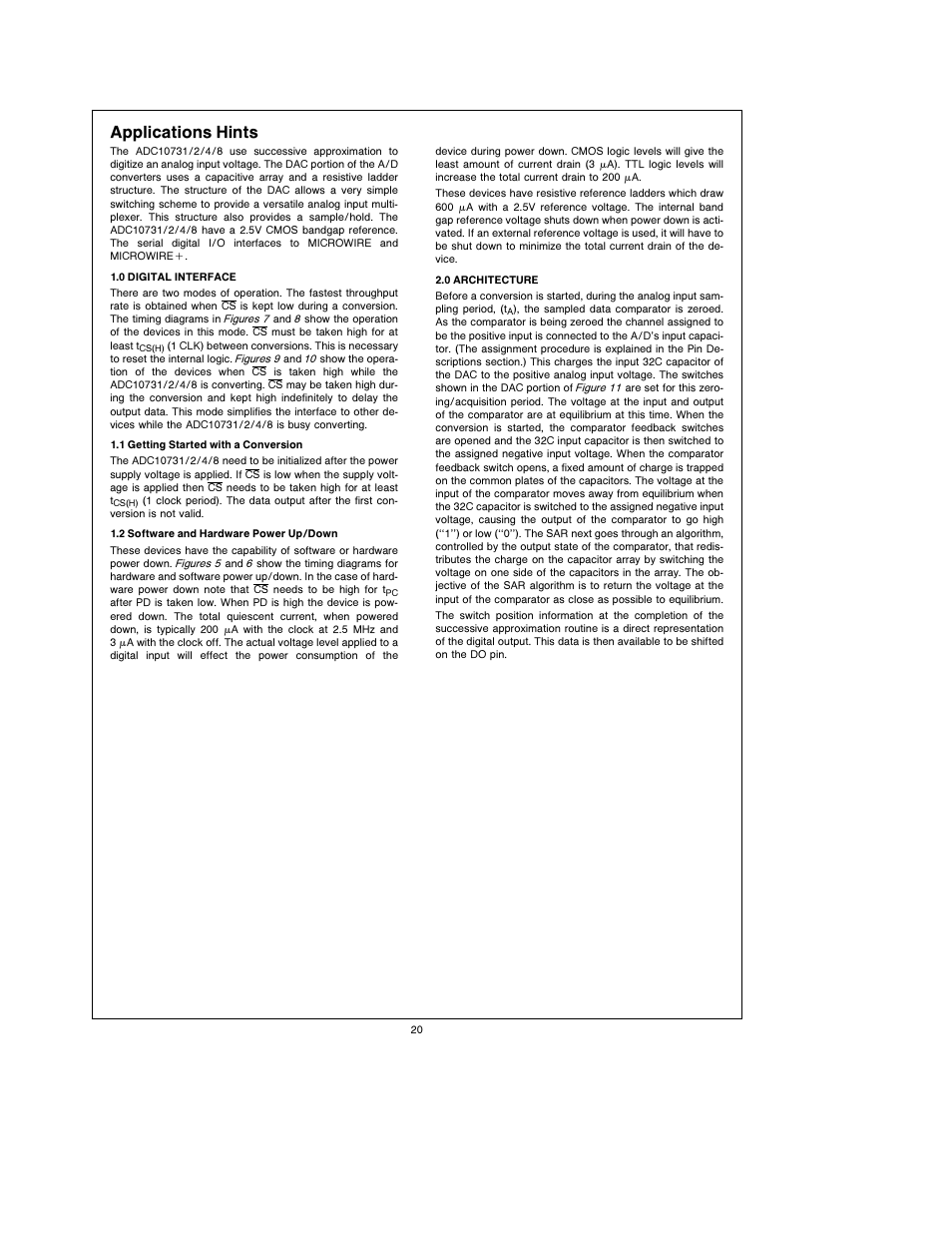 Applications hints | Rainbow Electronics ADC10738 User Manual | Page 20 / 30