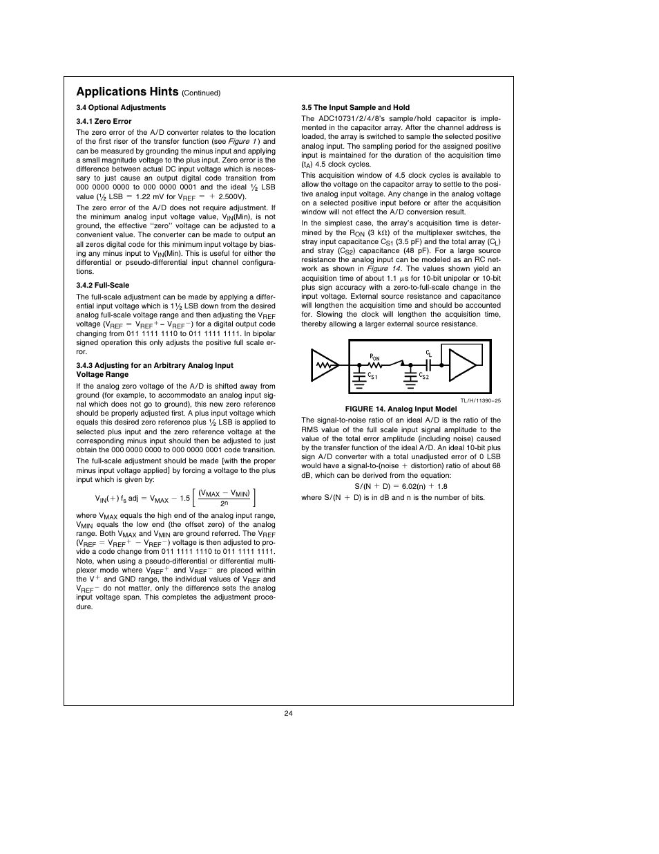 Applications hints | Rainbow Electronics ADC10738 User Manual | Page 24 / 30