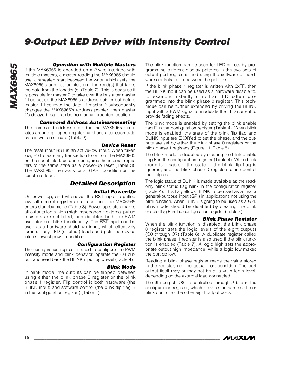 Detailed description | Rainbow Electronics MAX6965 User Manual | Page 10 / 23