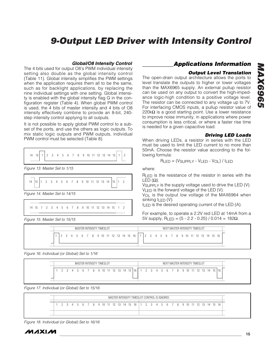 Applications information | Rainbow Electronics MAX6965 User Manual | Page 15 / 23