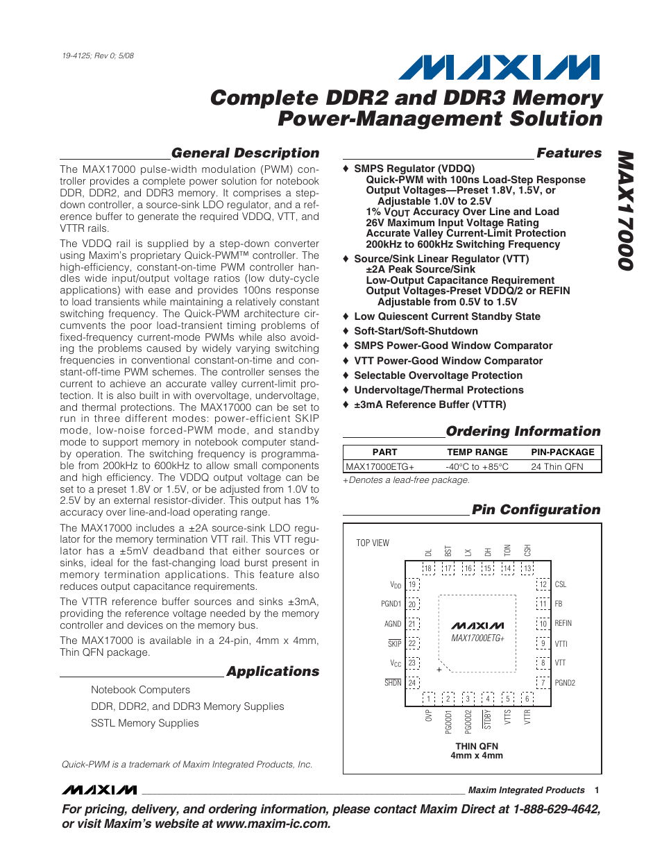 Rainbow Electronics MAX17000 User Manual | 31 pages