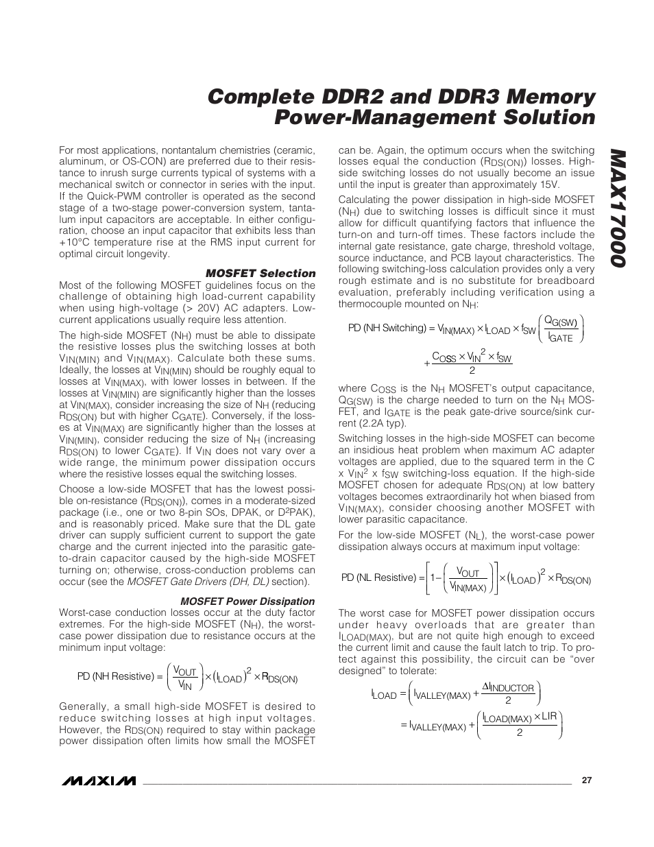 Rainbow Electronics MAX17000 User Manual | Page 27 / 31