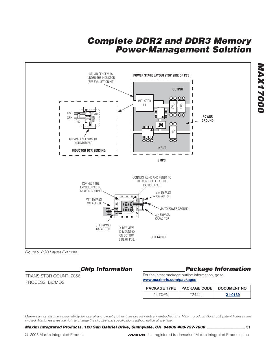 Chip information, Package information | Rainbow Electronics MAX17000 User Manual | Page 31 / 31
