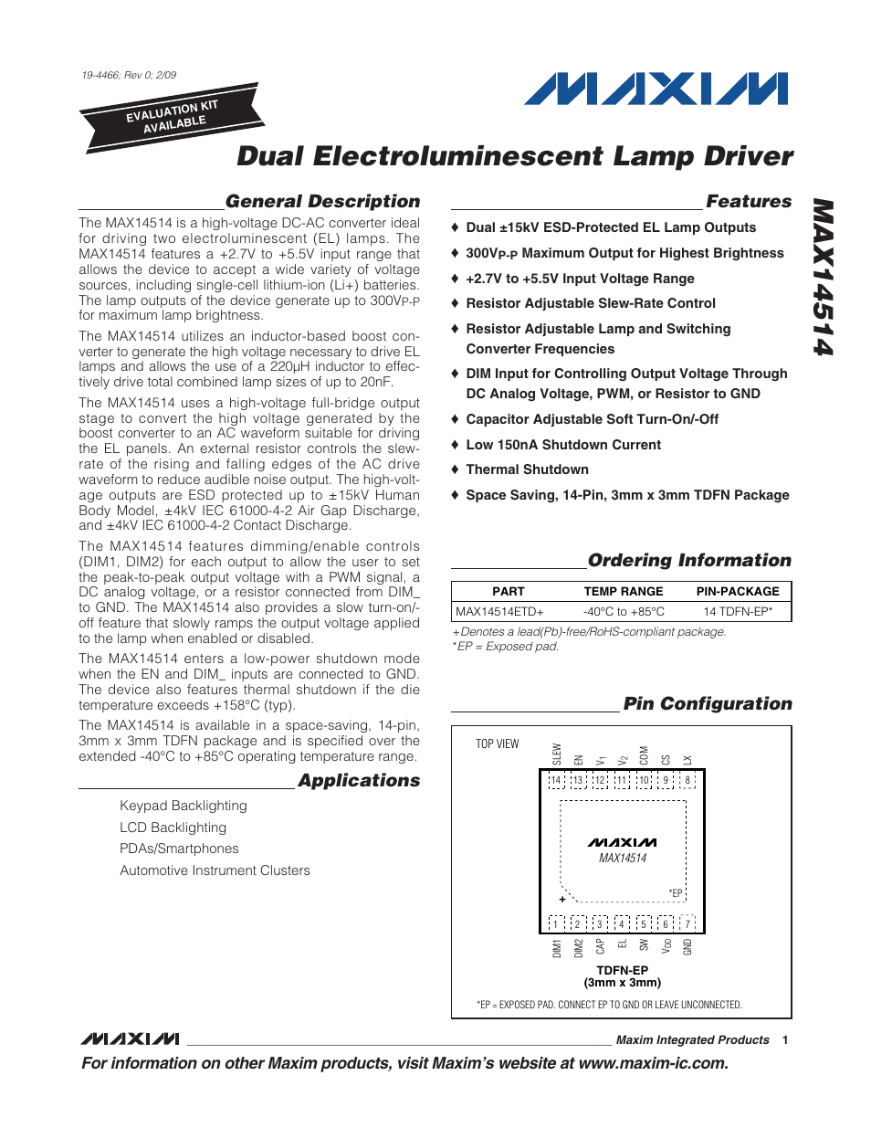 Rainbow Electronics MAX14514 User Manual | 14 pages