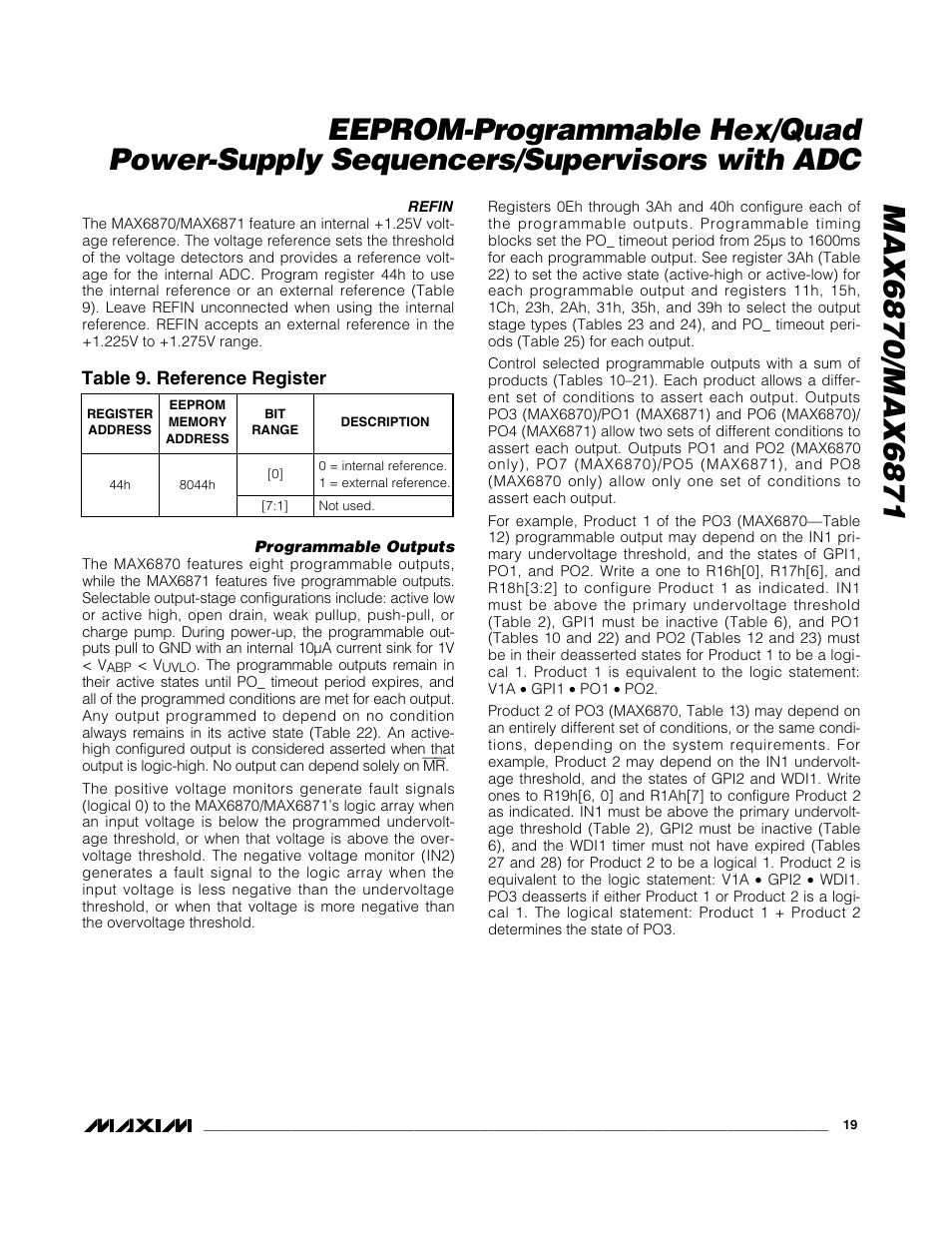 Rainbow Electronics MAX6871 User Manual | Page 19 / 51