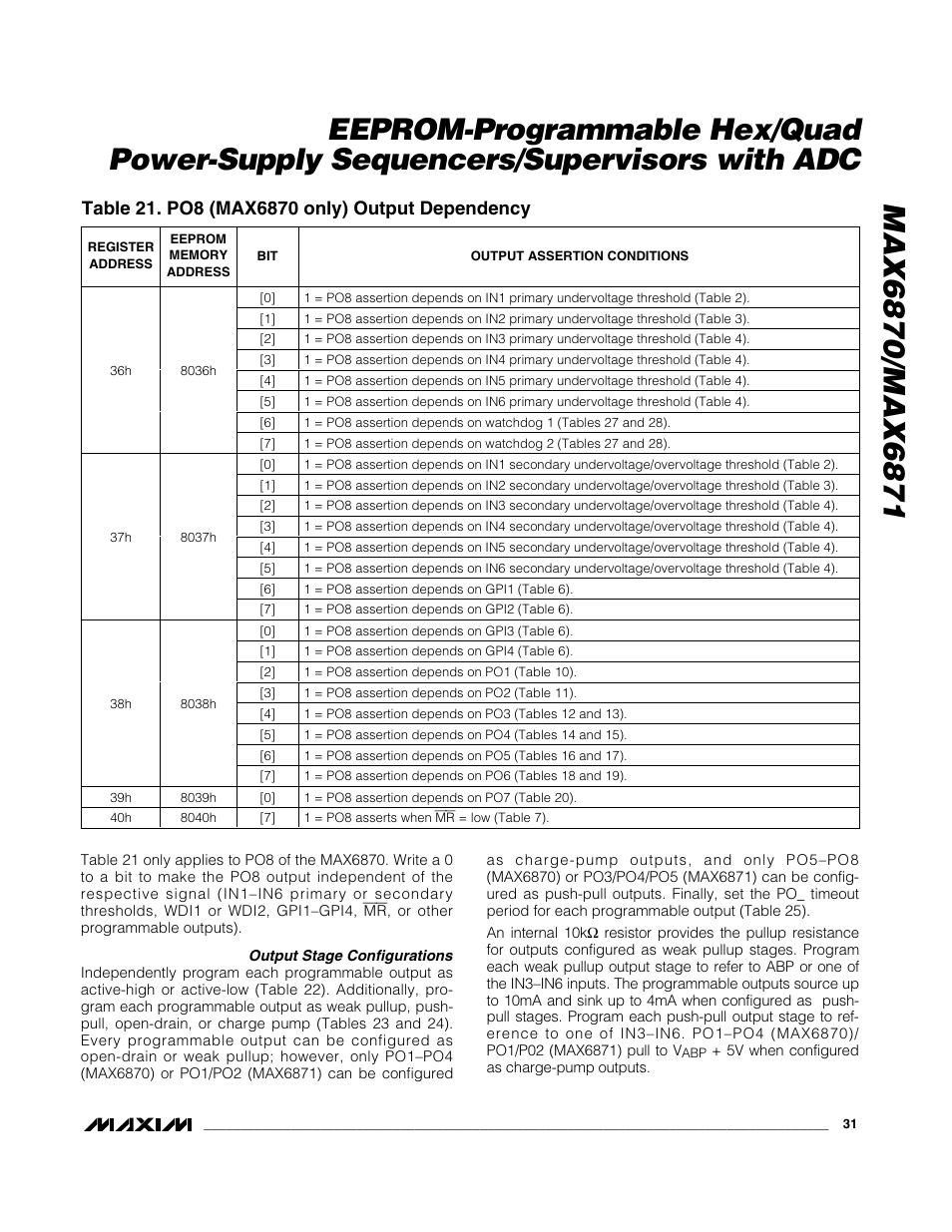 Rainbow Electronics MAX6871 User Manual | Page 31 / 51
