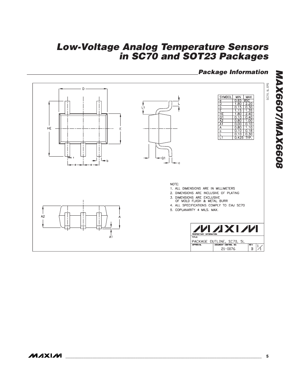 Rainbow Electronics MAX6608 User Manual | Page 5 / 6