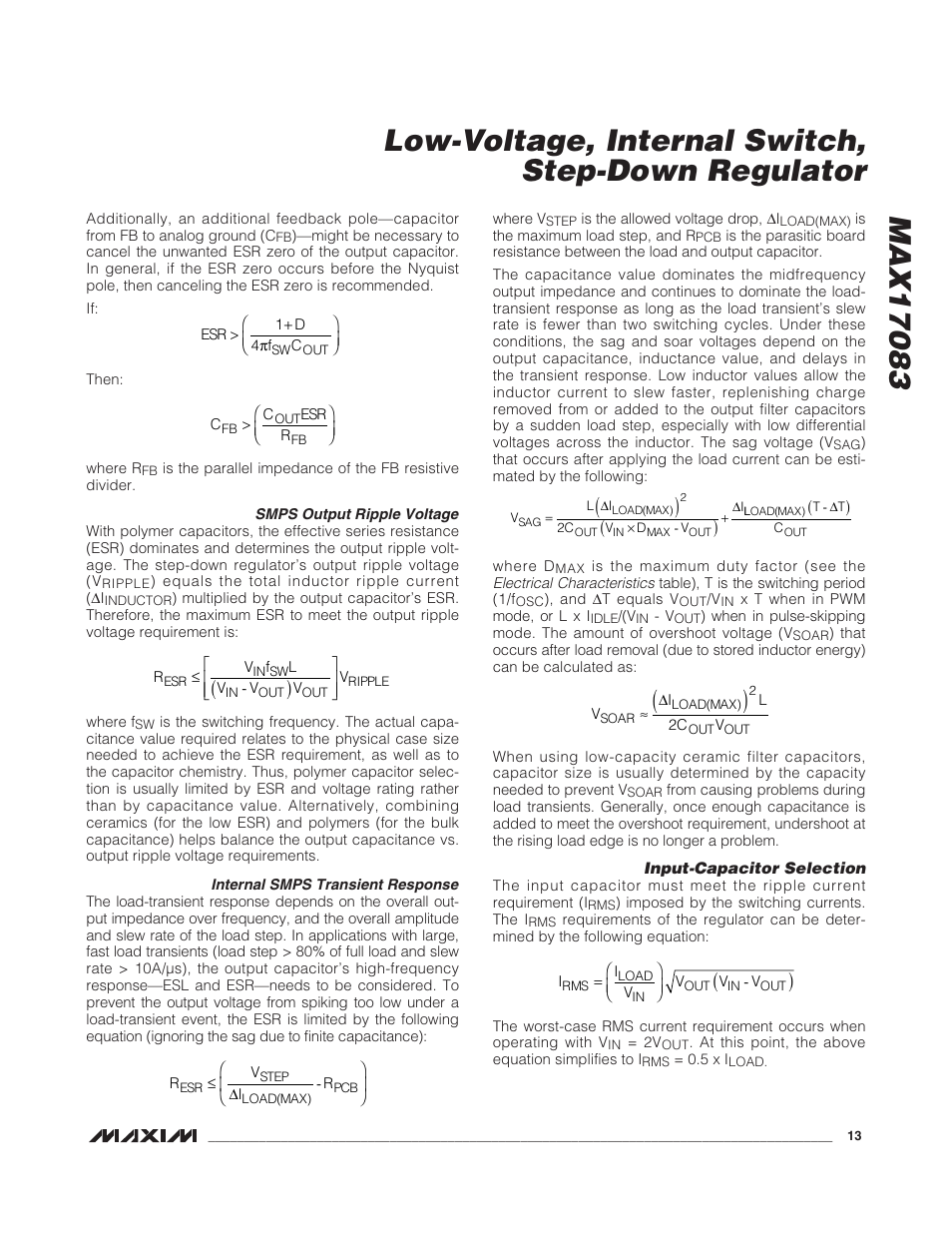 Rainbow Electronics MAX17083 User Manual | Page 13 / 15