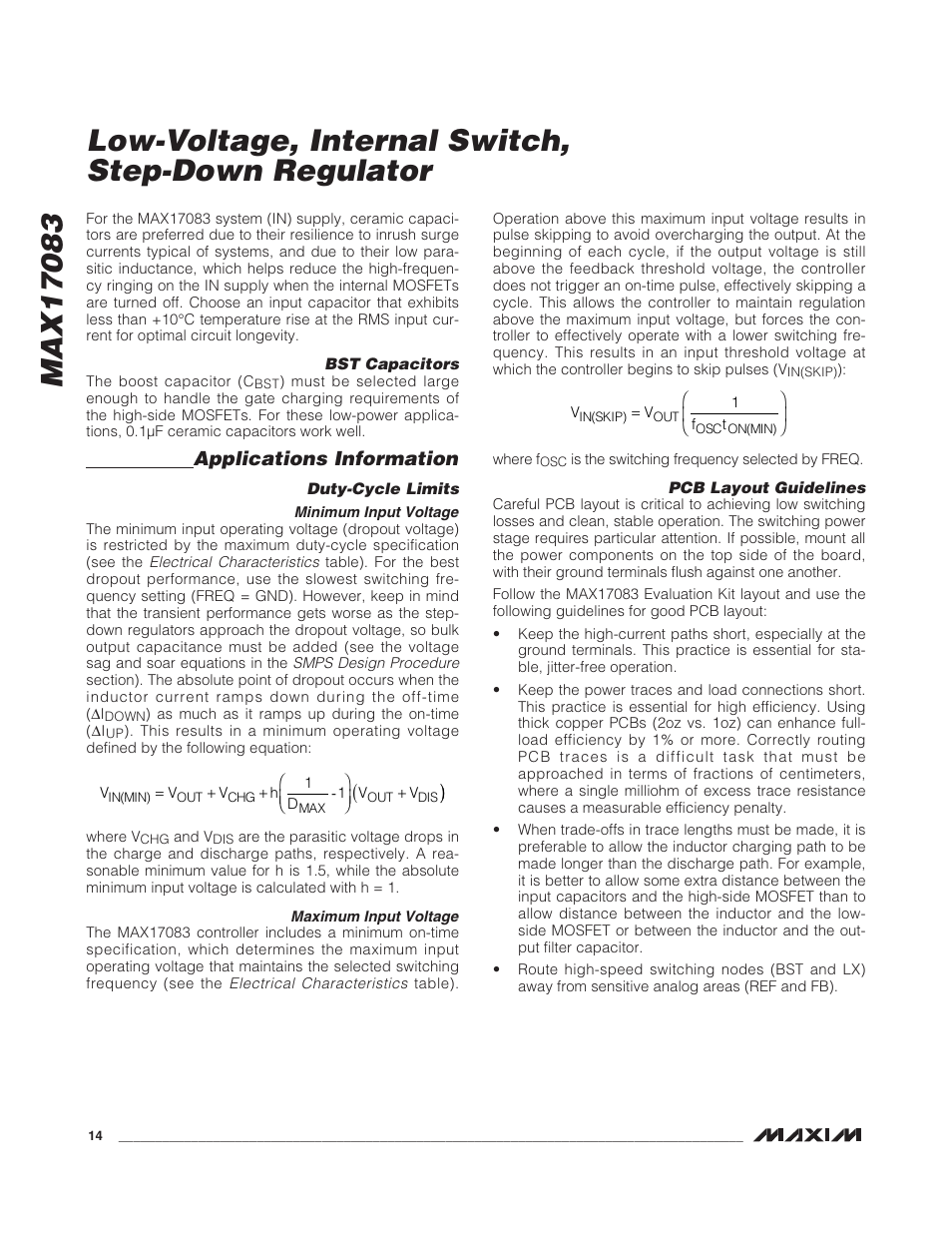 Applications information | Rainbow Electronics MAX17083 User Manual | Page 14 / 15