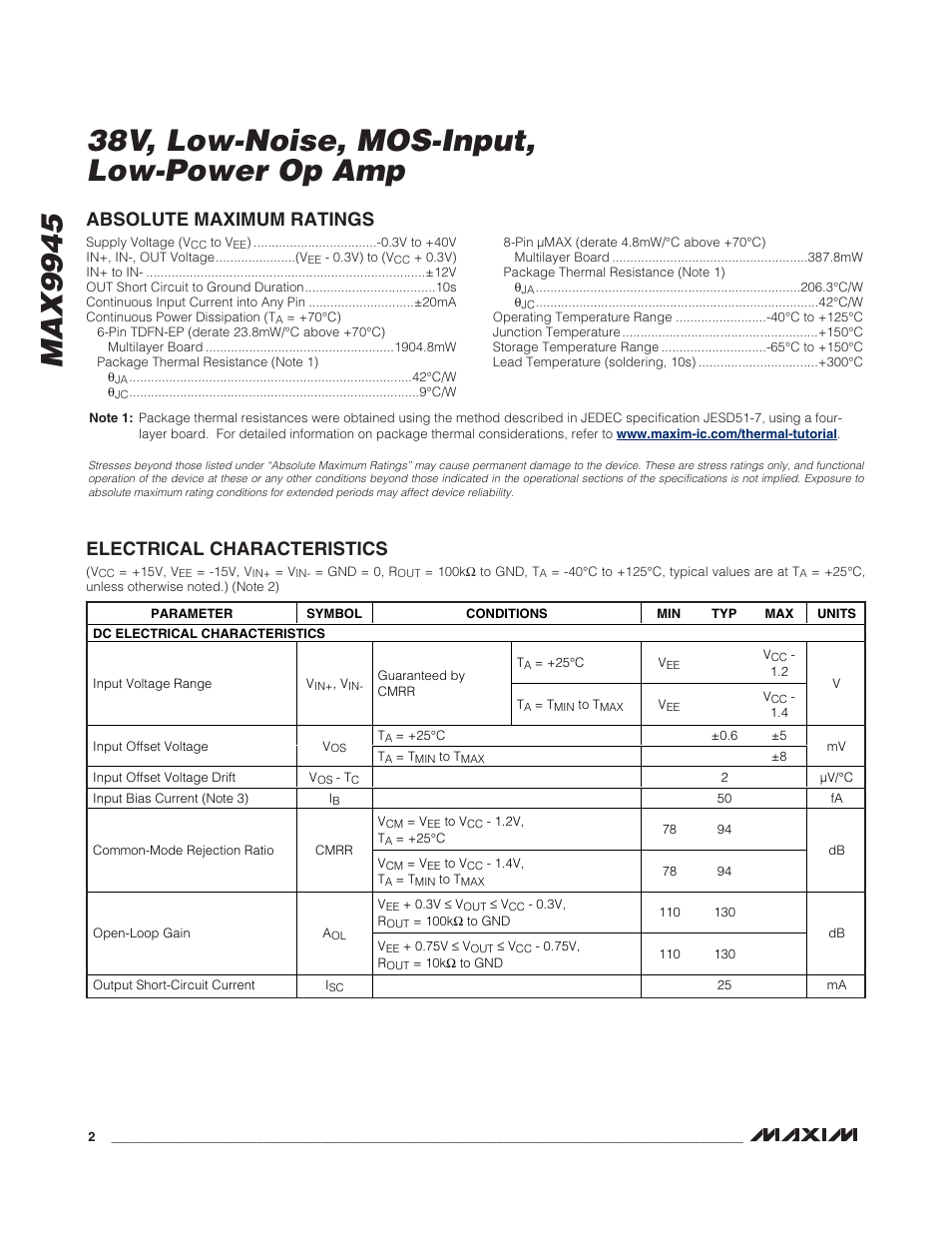 Rainbow Electronics MAX9945 User Manual | Page 2 / 13