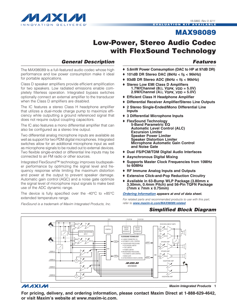 Rainbow Electronics MAX98089 User Manual | 131 pages