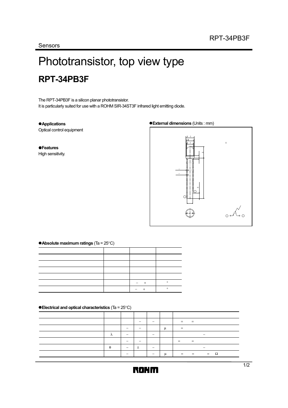 Rainbow Electronics RPT-34PB3F User Manual | 2 pages