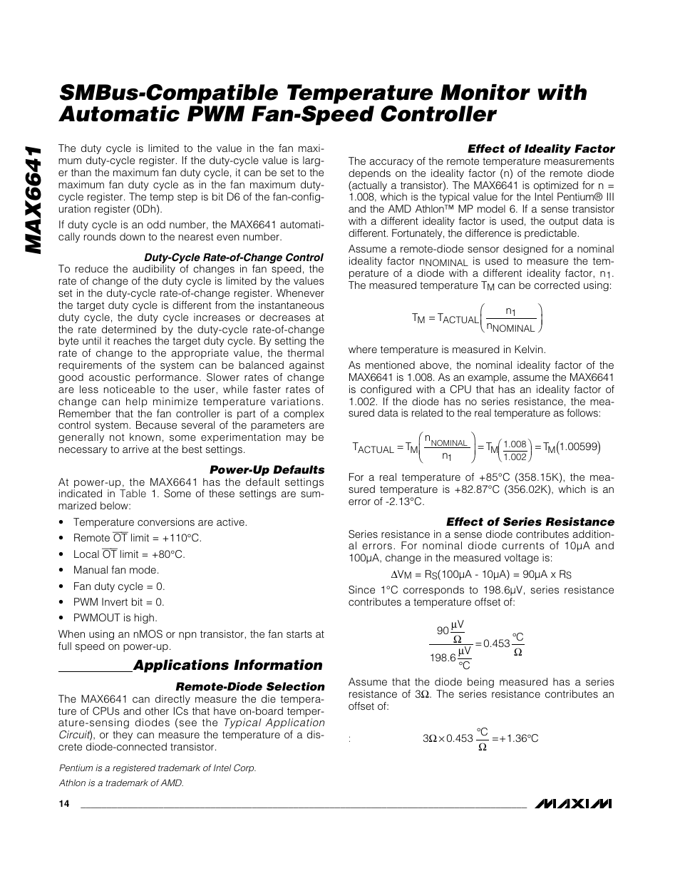 Applications information | Rainbow Electronics MAX6641 User Manual | Page 14 / 17