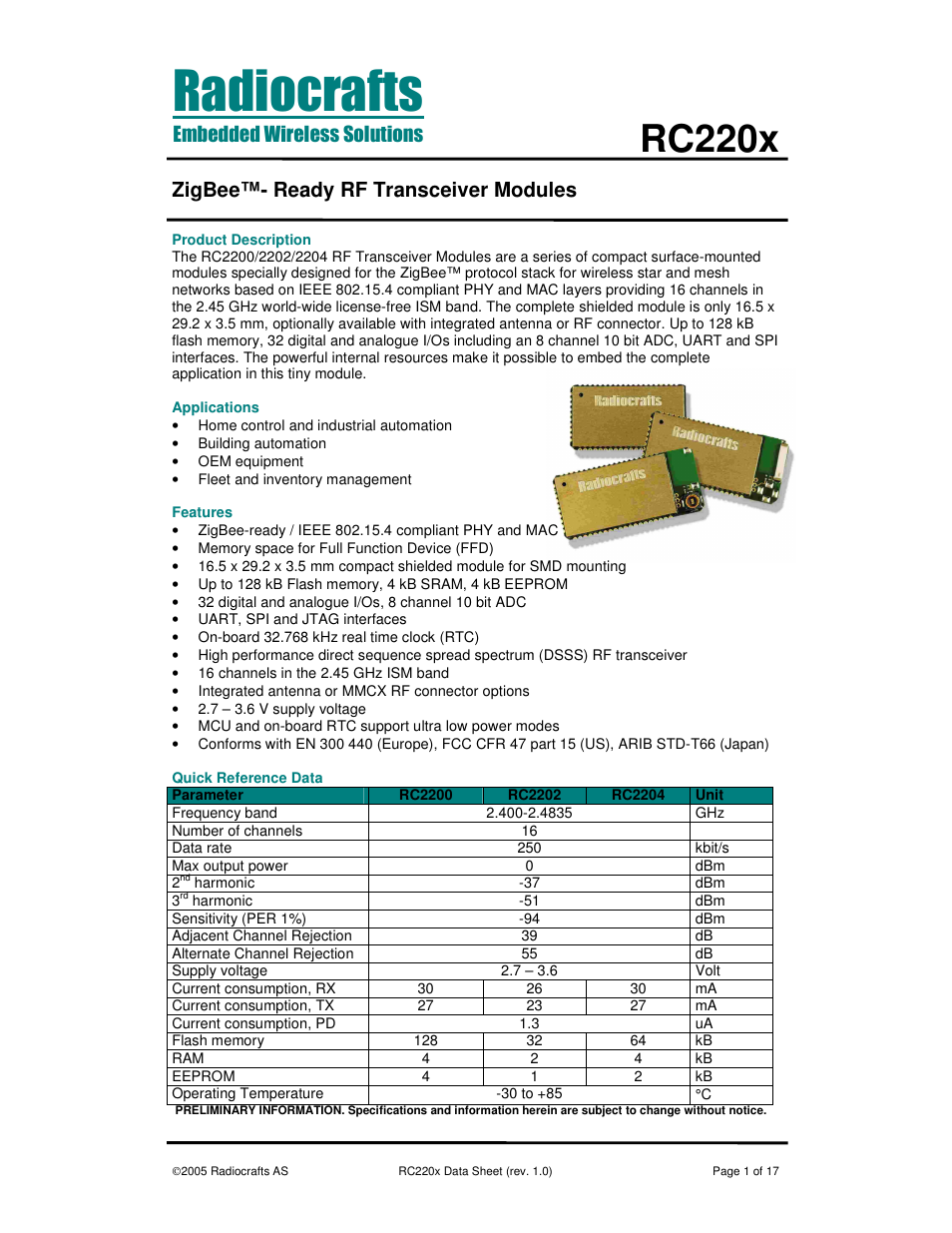 Rainbow Electronics RC2200 User Manual | 17 pages