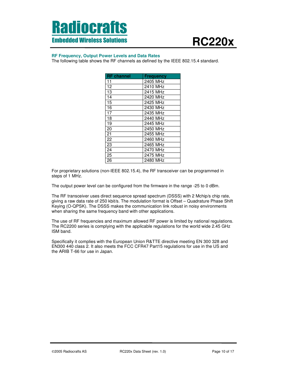 Rc220x | Rainbow Electronics RC2200 User Manual | Page 10 / 17