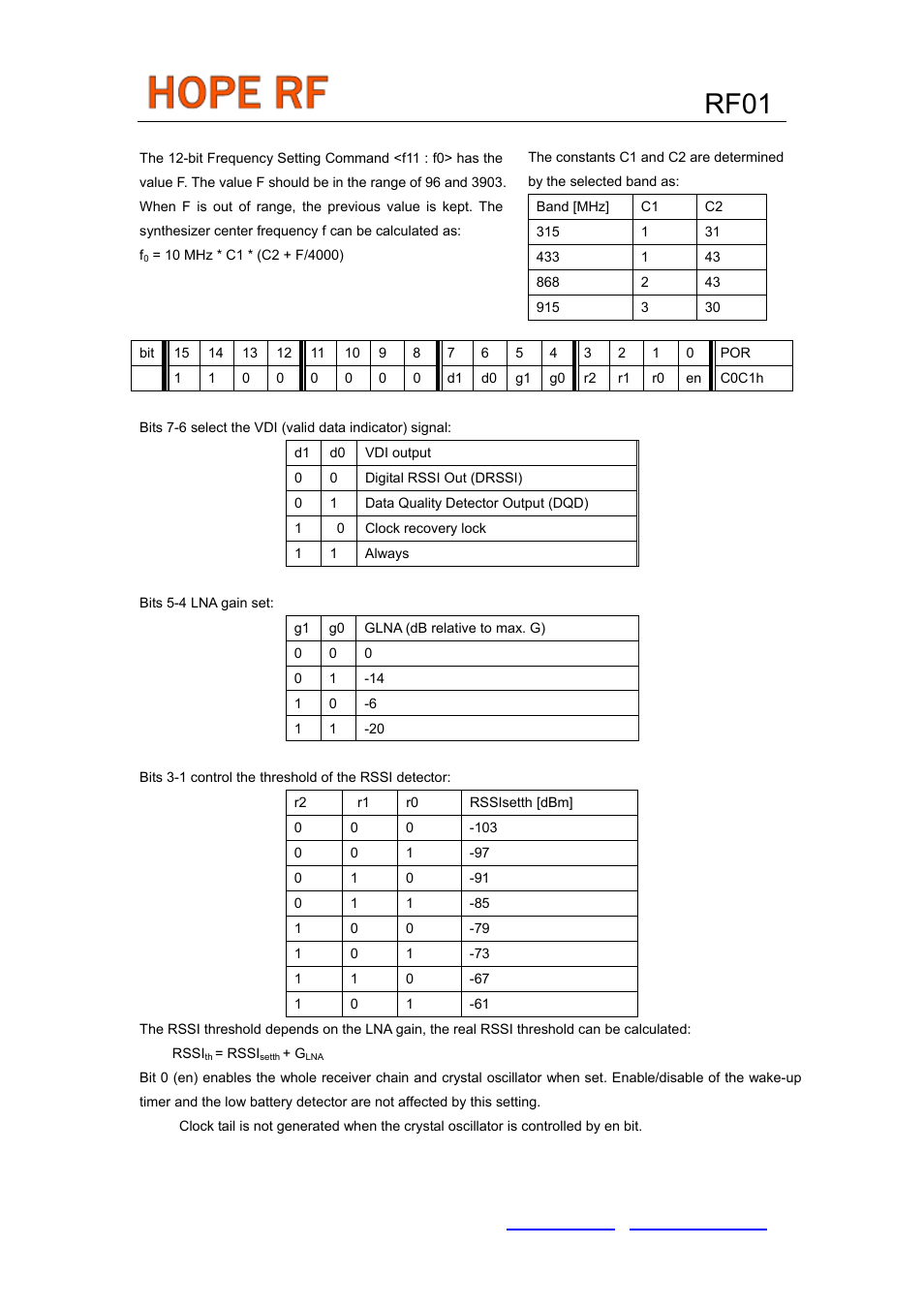 Rf01 | Rainbow Electronics RF01 User Manual | Page 12 / 26