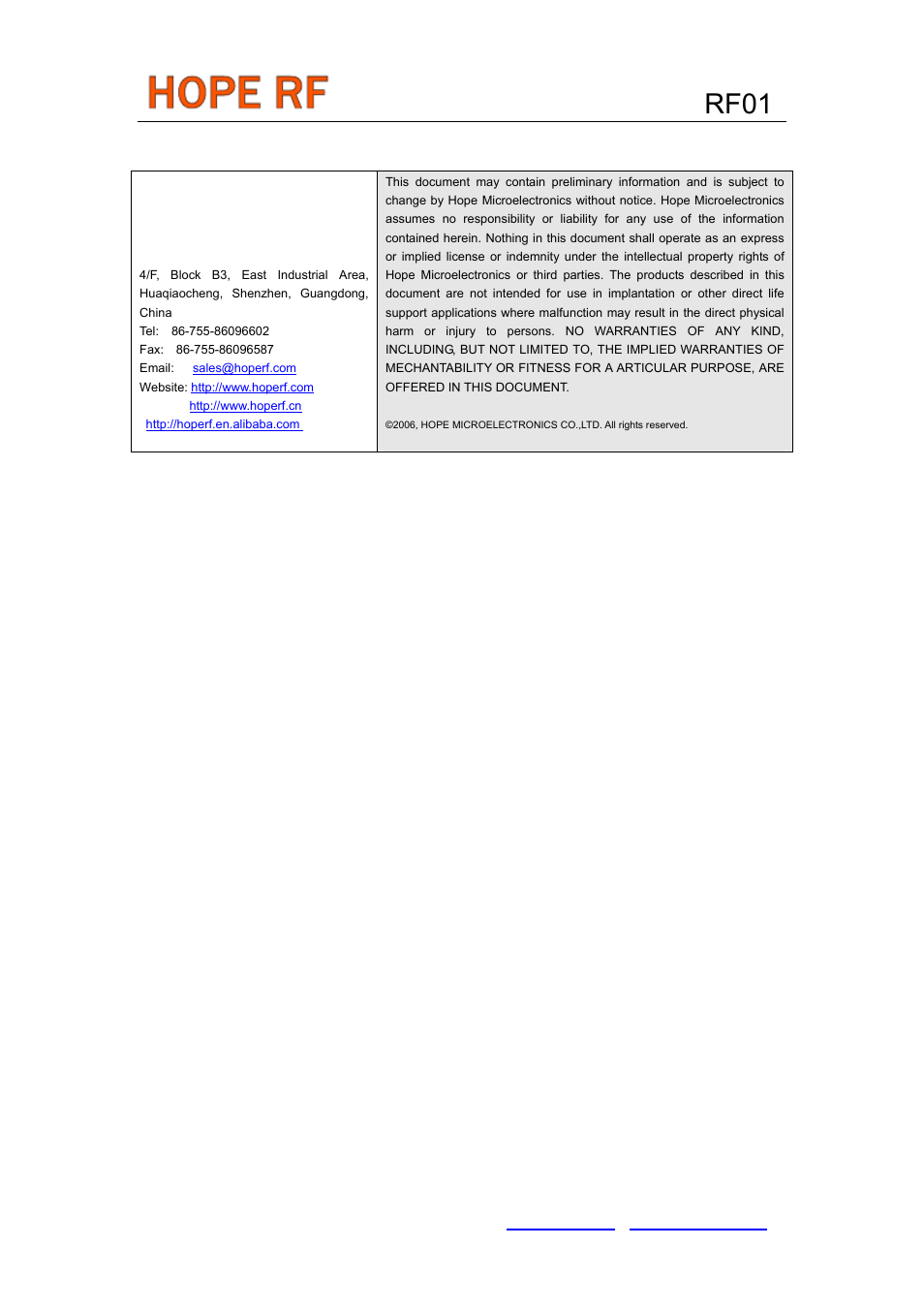 Rf01 | Rainbow Electronics RF01 User Manual | Page 26 / 26