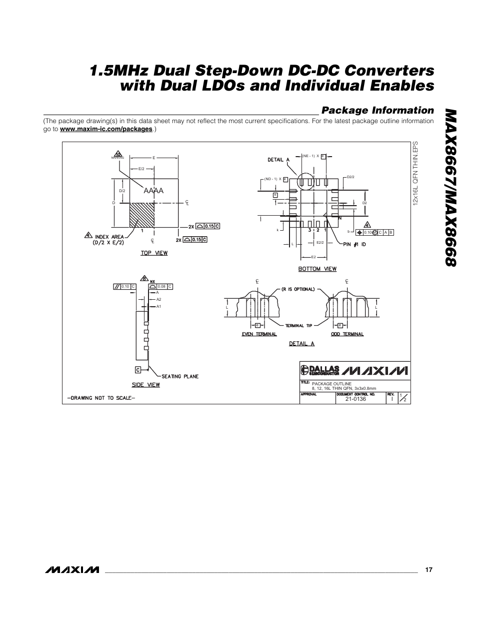 Package information | Rainbow Electronics MAX8668 User Manual | Page 17 / 18