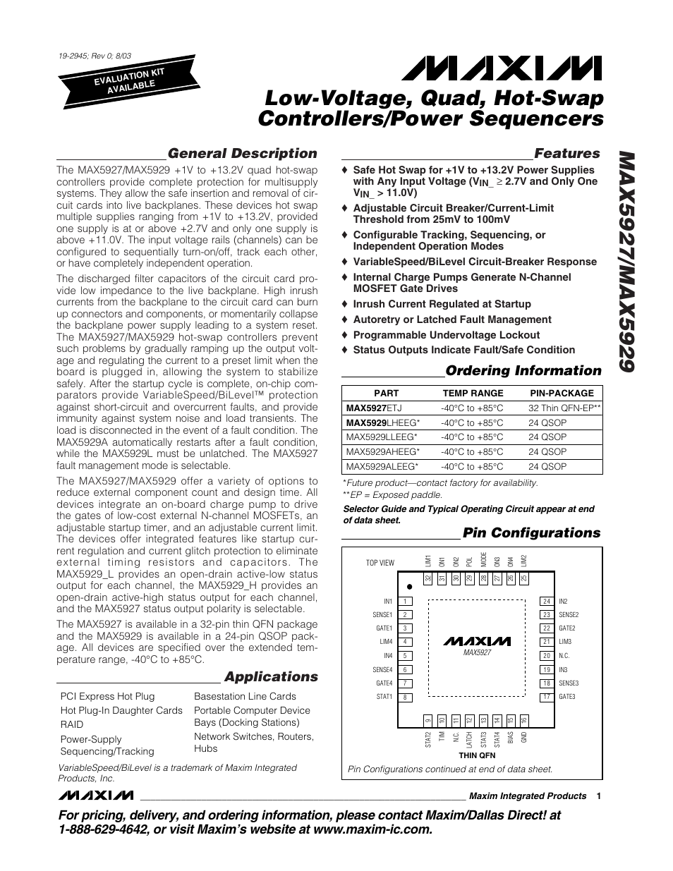 Rainbow Electronics MAX5929 User Manual | 25 pages