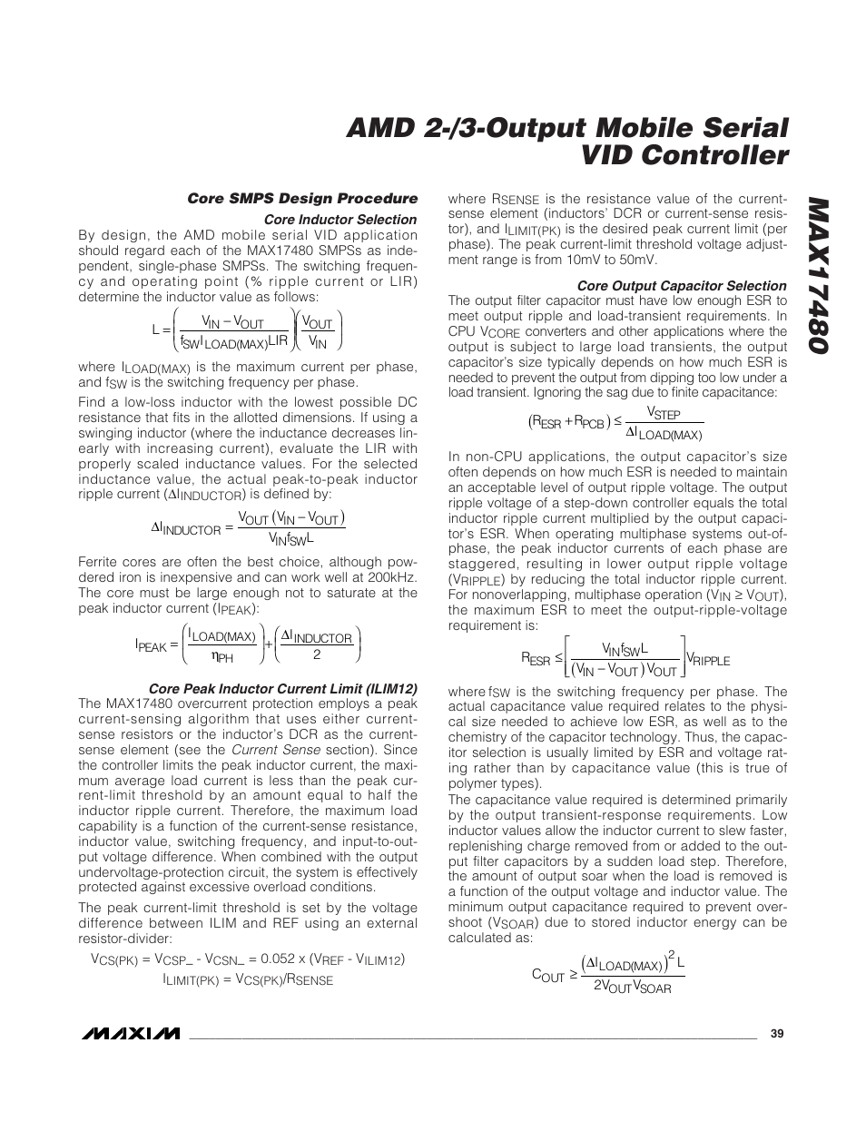 Rainbow Electronics MAX17480 User Manual | Page 39 / 48