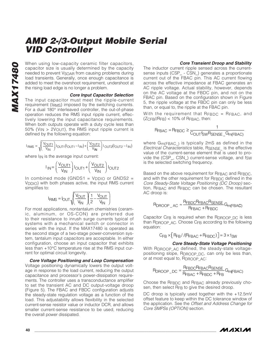 Rainbow Electronics MAX17480 User Manual | Page 40 / 48