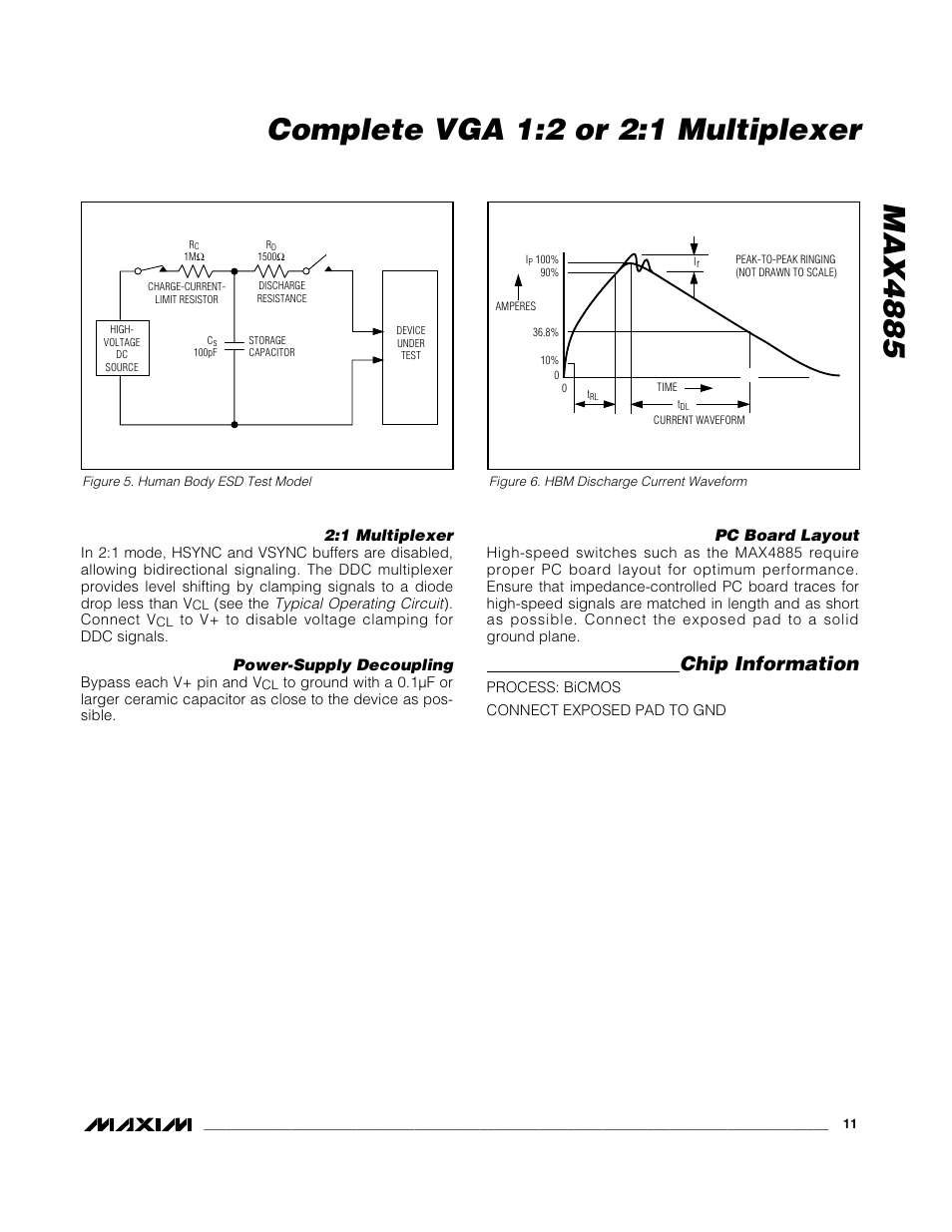 Chip information | Rainbow Electronics MAX4885 User Manual | Page 11 / 13