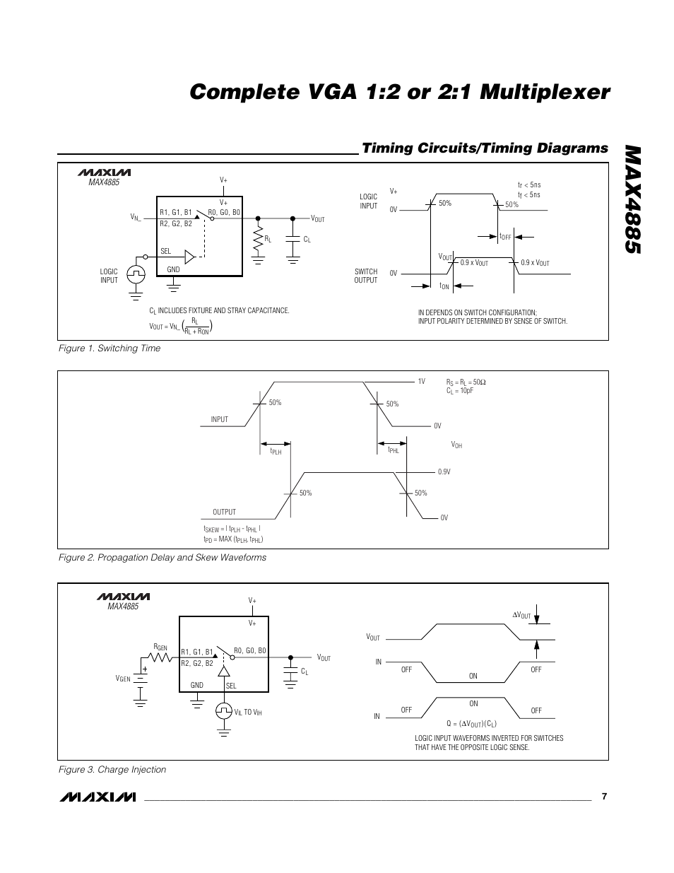 Timing circuits/timing diagrams | Rainbow Electronics MAX4885 User Manual | Page 7 / 13