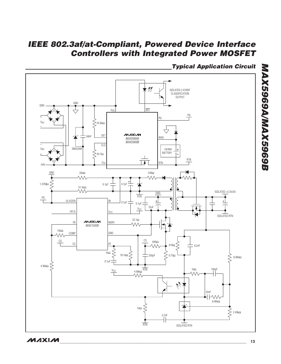 Typical application circuit | Rainbow Electronics MAX5969B User Manual | Page 13 / 14