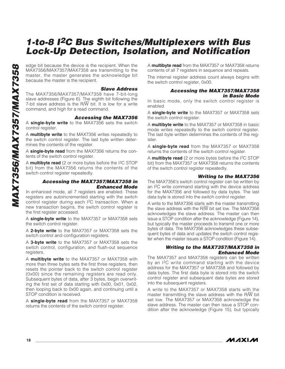 Rainbow Electronics MAX7358 User Manual | Page 18 / 22