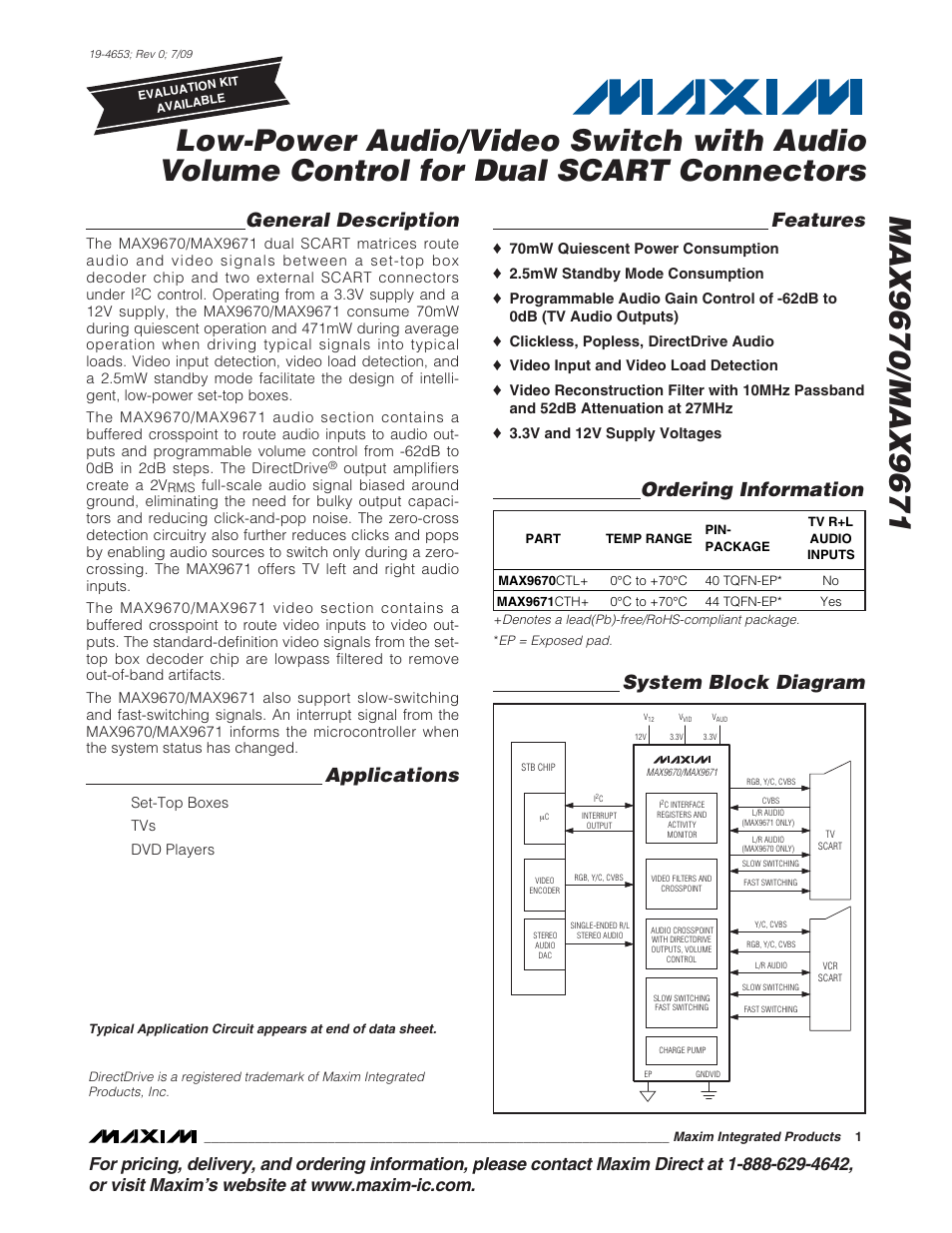 Rainbow Electronics MAX9671 User Manual | 42 pages